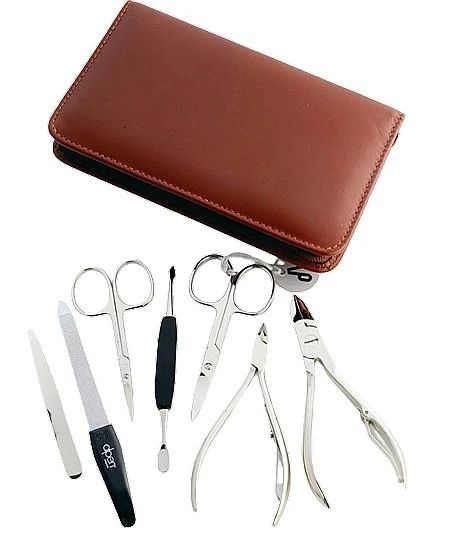 Set per manicure, 7 pezzi, 6825, marrone