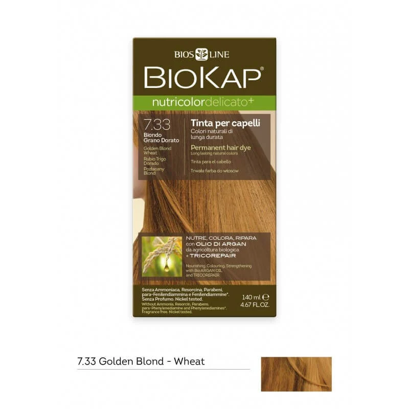 BIOKAP Nutricolor Delicato – Tinta 7.33 Biondo Grano Dorato