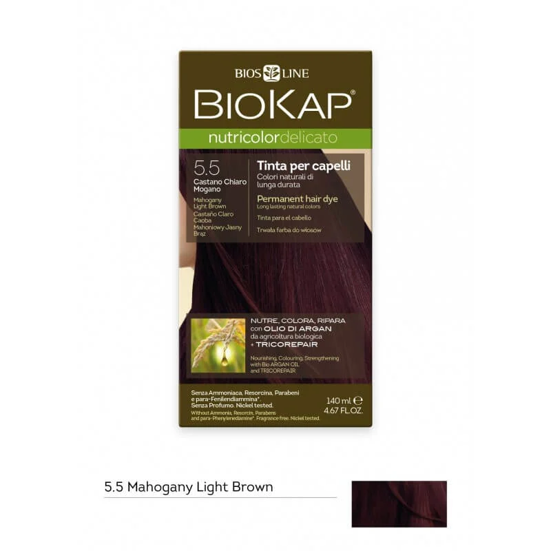 BIOKAP Nutricolor Delicato – Tinta 5.5 Castano Chiaro Mogano