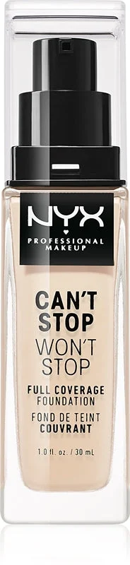 NYX Professional Makeup Can't Stop Won't Stop Full Coverage fondotinta ad alta coprenza colore 1.3 Light Porcelain 30 ml