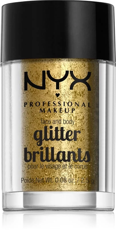 NYX Professional Makeup Glitter Brillantini per viso e corpo colore 05 dorati 2.5 g