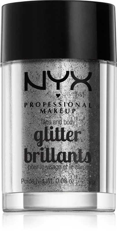 NYX Professional Makeup Glitter Brillantini glitter per viso e corpo colore 10 Silver 2.5 g