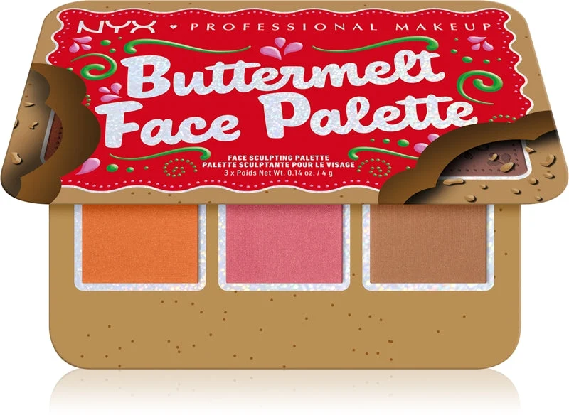 NYX Professional Makeup Holiday Buttermelt palette per il viso colore Light/Medium 3x4 g