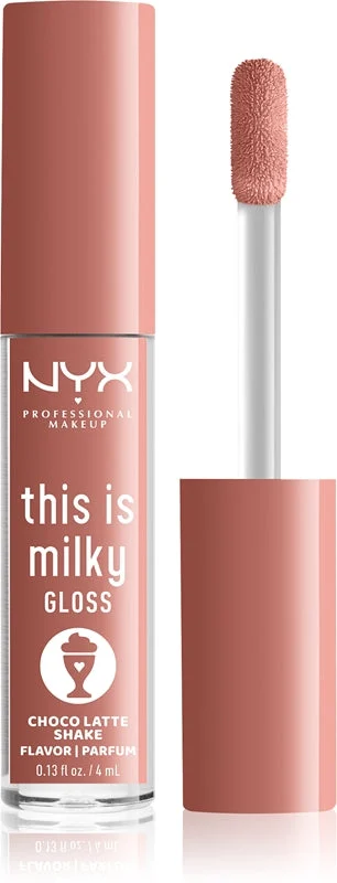 NYX Professional Makeup This is Milky Gloss Milkshakes lucidalabbra idratante con profumazione colore 19 Choco Latte Shake 4 ml
