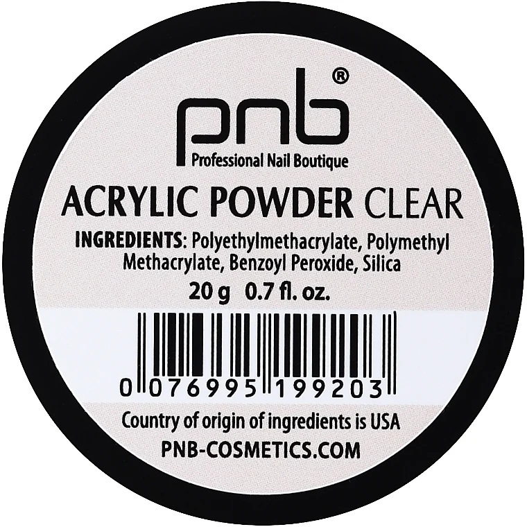 Polvere acrilica per unghie, trasparente