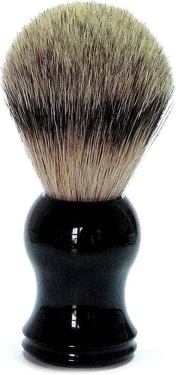 Pennello da barba in pelo di tasso, plastica, nero