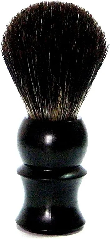 Pennello da barba con pelo di tasso, plastica, nero opaco