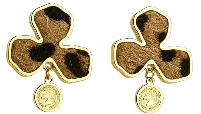 Orecchini in acciaio inossidabile placcati in oro 14 carati, KST3448