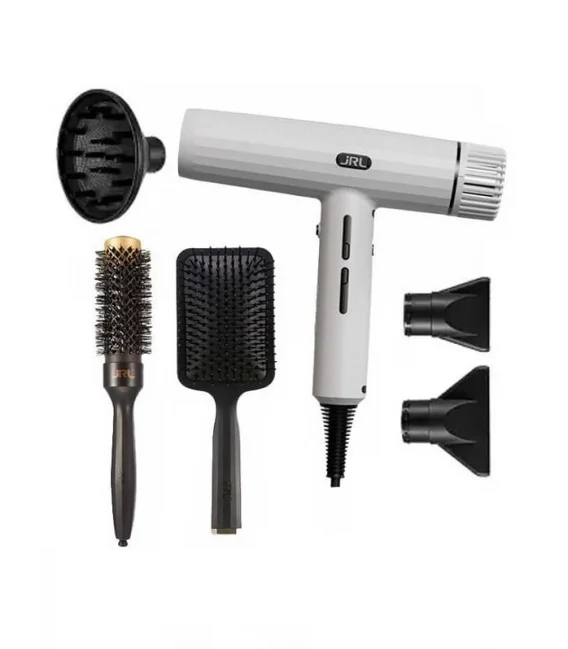 Pack with JRL Forte Pro hairdryer and two brushes.