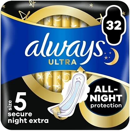 Assorbenti igienici, taglia 5, 32 pezzi