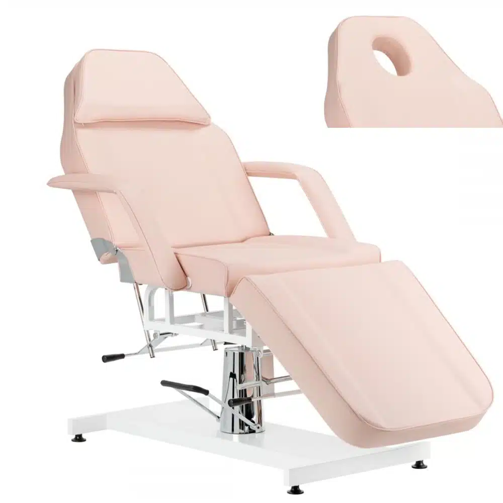 POLTRONA LETTINO PER ESTETISTA CENTRO ESTETICO ROSA ALZATA IDRAULICA FORO VISO