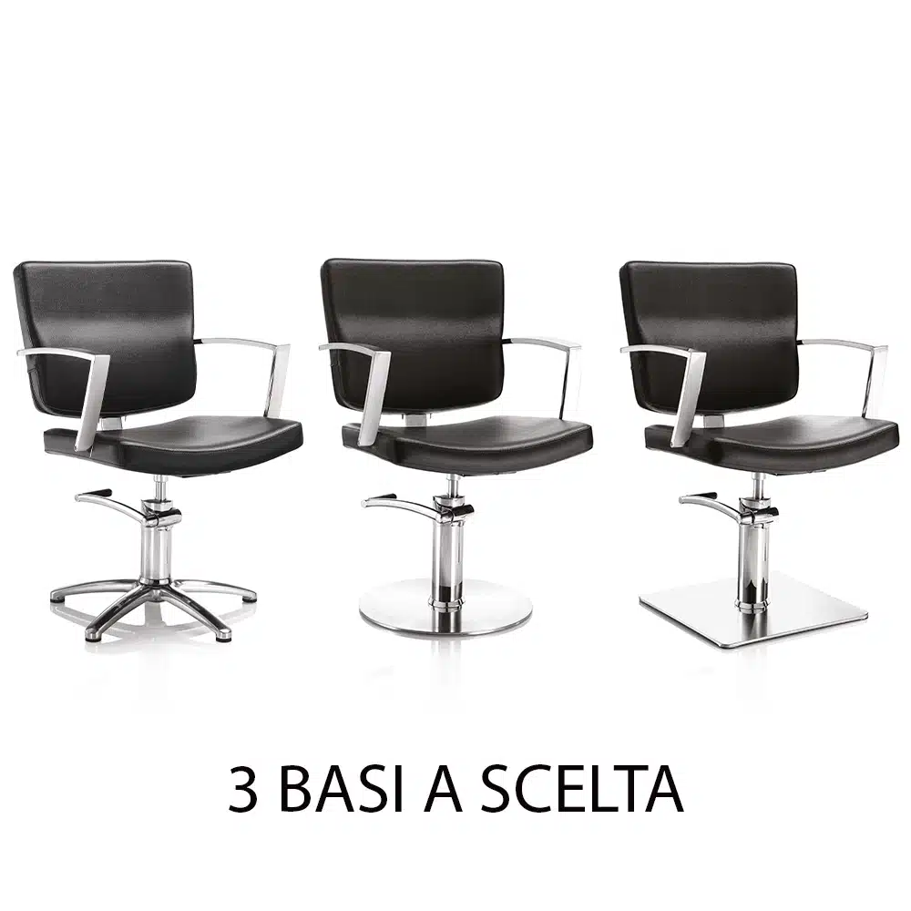 Poltrona Parrucchiere Hair Alpha XaniPro con Pistone a Gas e Pedale Ecopelle Nera