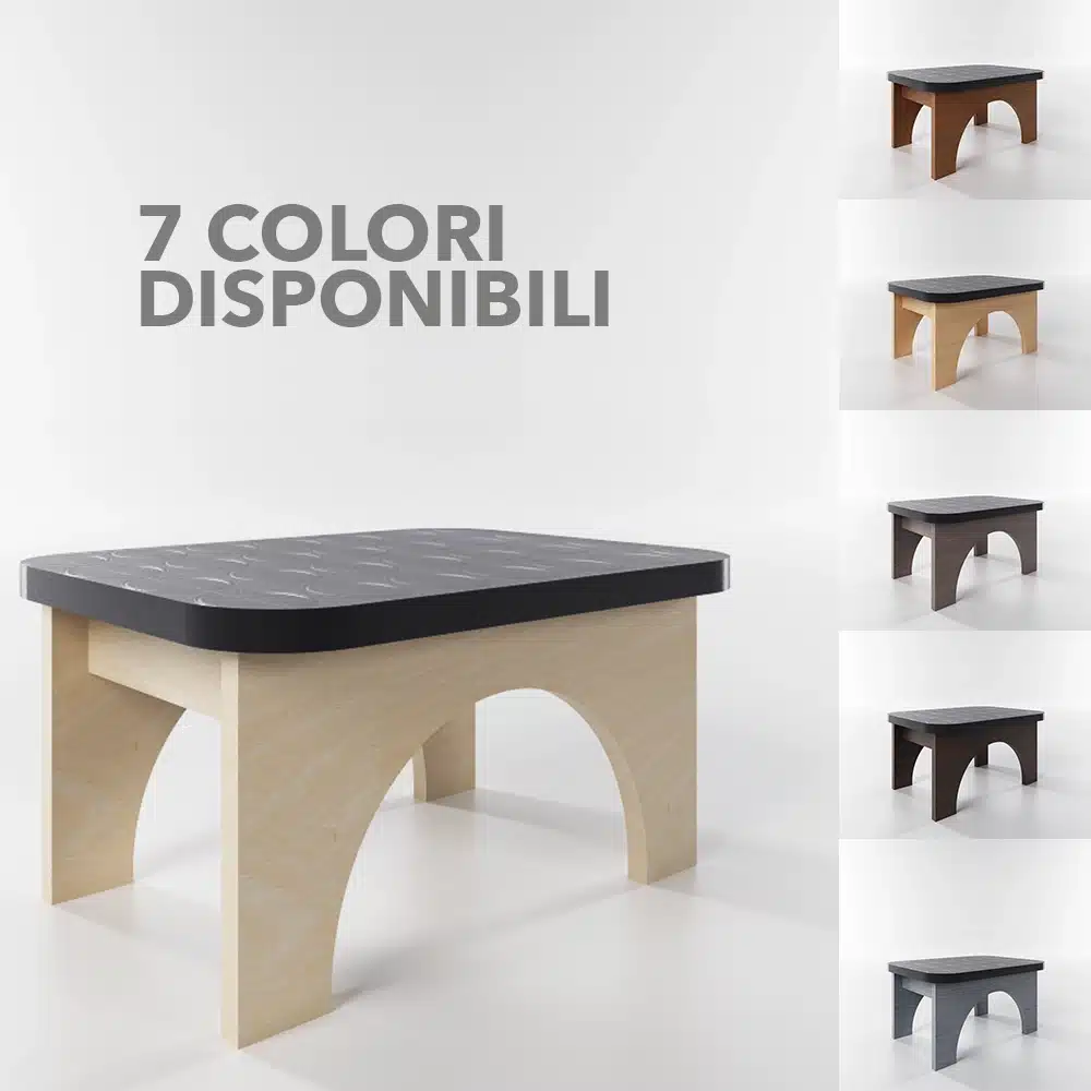 Step scalino predellino in legno betulla per lettino da massaggio spa centro benessere estetico