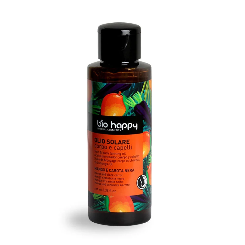 BIO HAPPY Olio Solare Corpo e Capelli Mango e Carota Nera