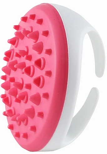 Spazzola da massaggio anticellulite in silicone, bianco-rosa