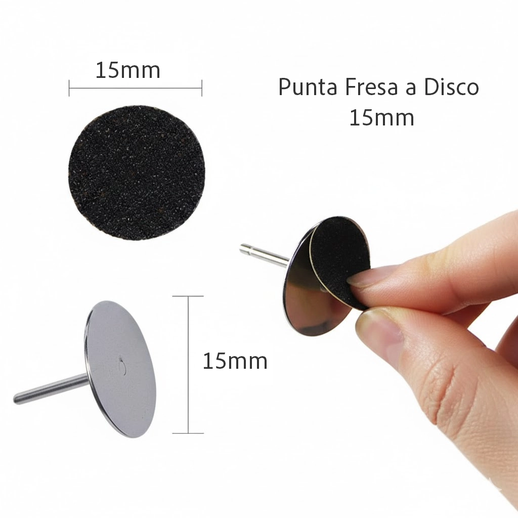 Punta Fresa a Disco 15 mm in Acciaio per Ricambi Abrasivi Monouso