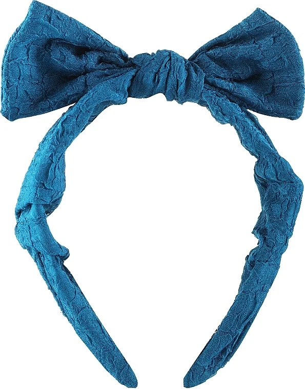 Cerchietto per capelli con fiocco, blu