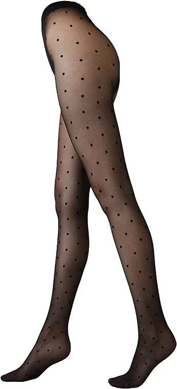 Collant da donna Cleo 19, a pois, 30 den, nero