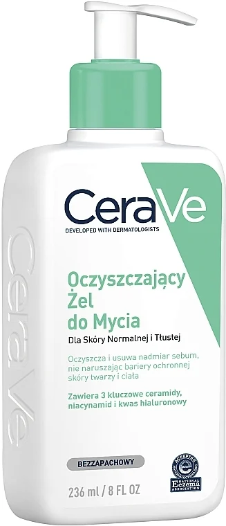 Gel detergente per la pelle normale e grassa del viso e del corpo