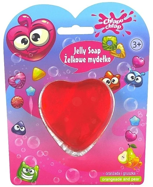 Sapone in gel "Cuore", rosso al profumo di arancia e pera