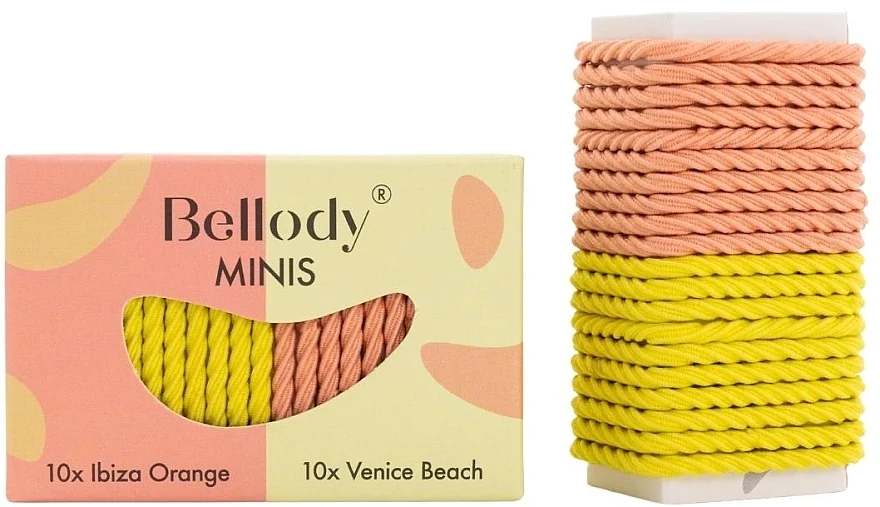 Elastici per capelli, arancione e giallo, 20 pz