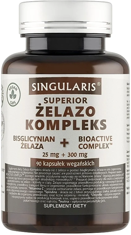 Integratore dietetico 'Bisglicinato di ferro 25 mg + Complesso bioattivo 300 mg', capsule
