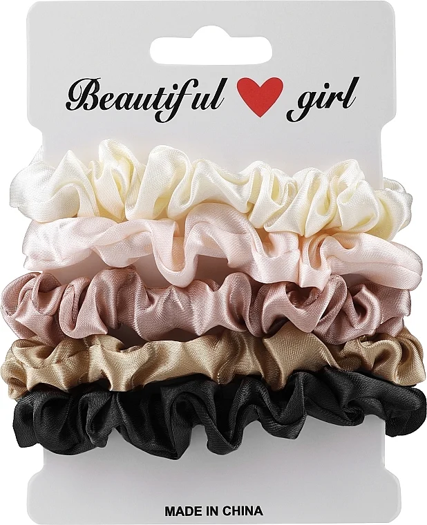 Set di elastici per capelli in raso, 5 pz