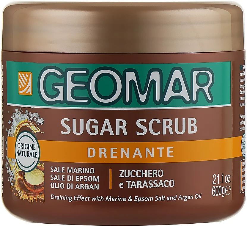 Scrub corpo drenante levigante con zucchero e olio di Argan