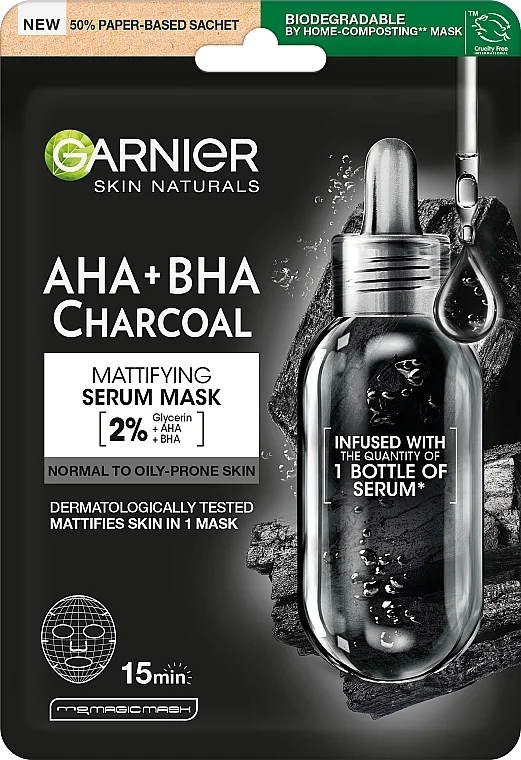 Maschera viso in tessuto "Carbone detergente"