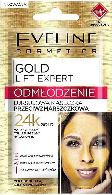 Maschera ringiovanente con oro 24k