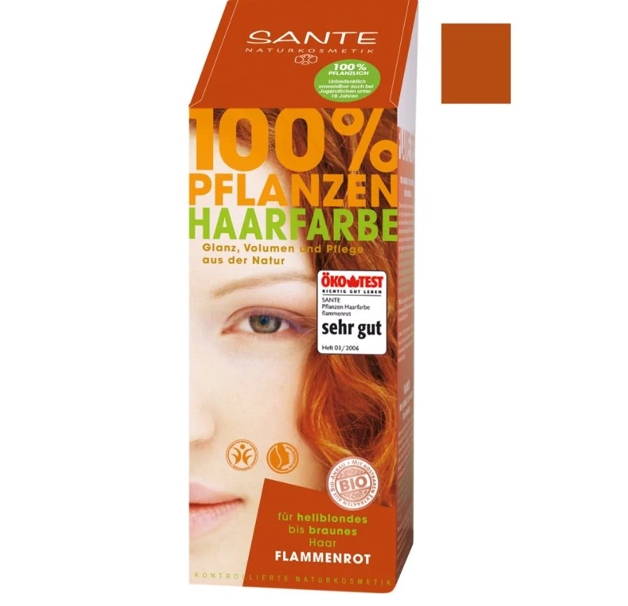 SANTE NATURKOSMETIK Tinta Vegetale per Capelli – Rosso Fiamma