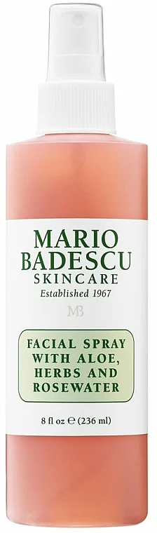 Spray viso con aloe, erbe e acqua di rose