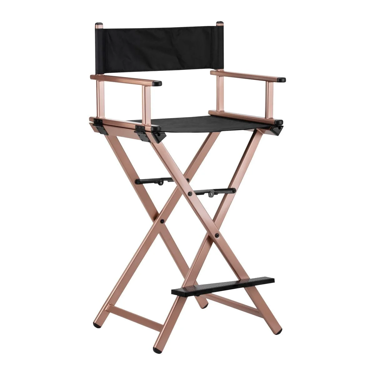 SEDIA MAKE UP REGISTA ALTA SGABELLO PROFESSIONALE IN ALLUMINIO ORO ROSA