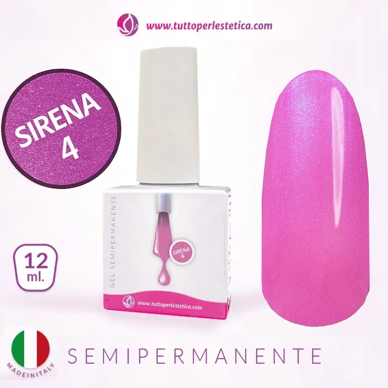 Semipermanente colore SIRENA rosa N 4 da 12 ML – Hema e TPO Free