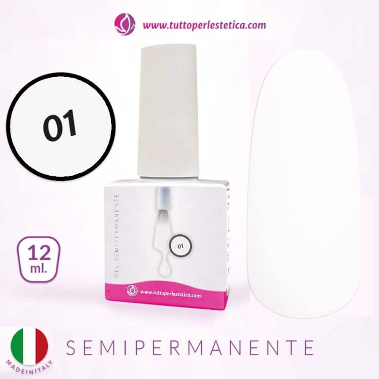 Semipermanente colore N 1 – bianco | 12 ML – Hema e TPO Free