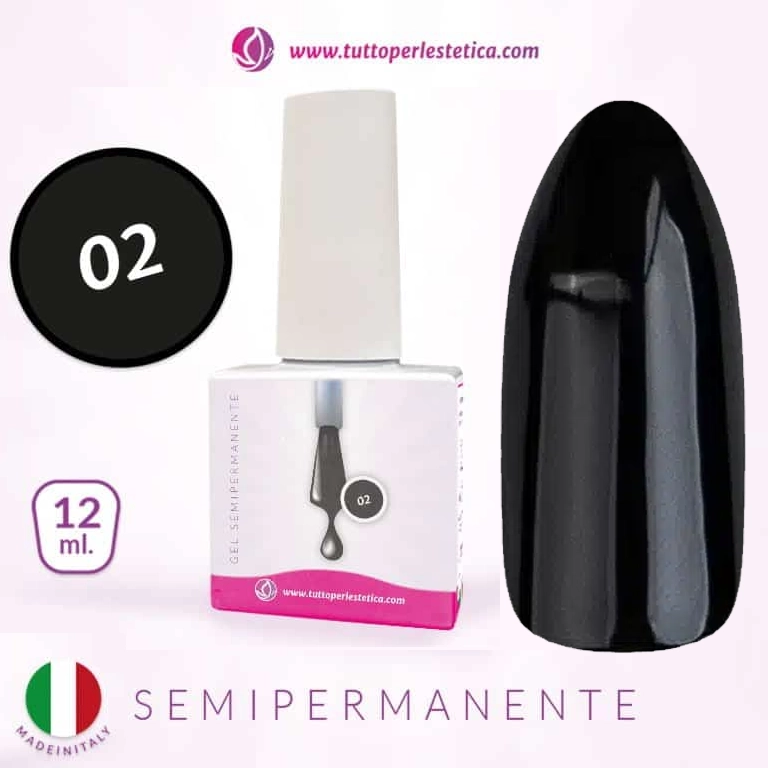 Semipermanente colore N 2 – nero | 12 ML – Hema e TPO Free