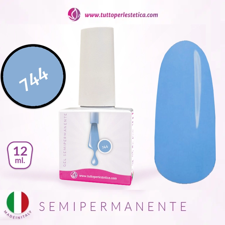 Semipermanente colore azzurro N 744 da 12 ML – Hema e TPO Free