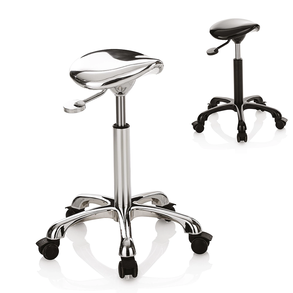 Sgabello a Sella Tecnico per Estetista e Parrucchiere Master Roller XaniPro – Argento o Nero