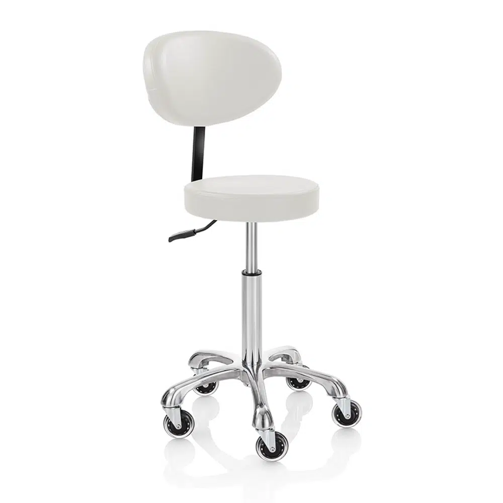 Sgabello per estetista con schienale centro estetico Elitè Pro extra comfort di XaniPro