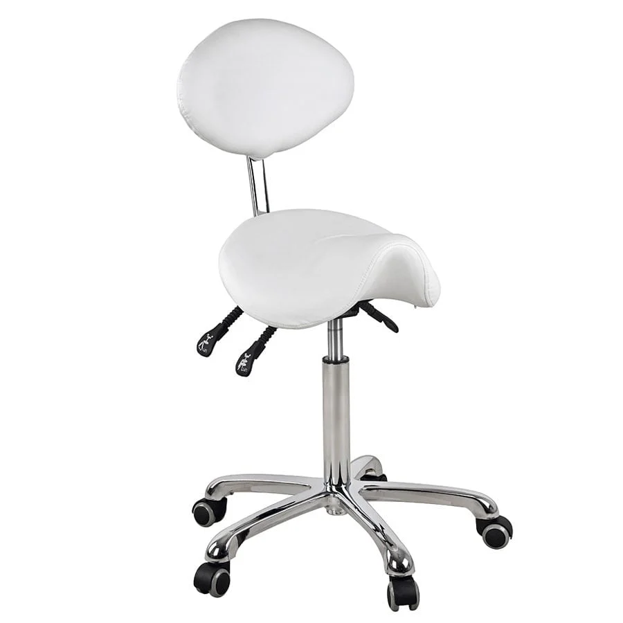 SGABELLO CON SCHIENALE E SEDUTA A SELLA PER ESTETISTA MANICURE WEELKO DYNAMIC centro estetico