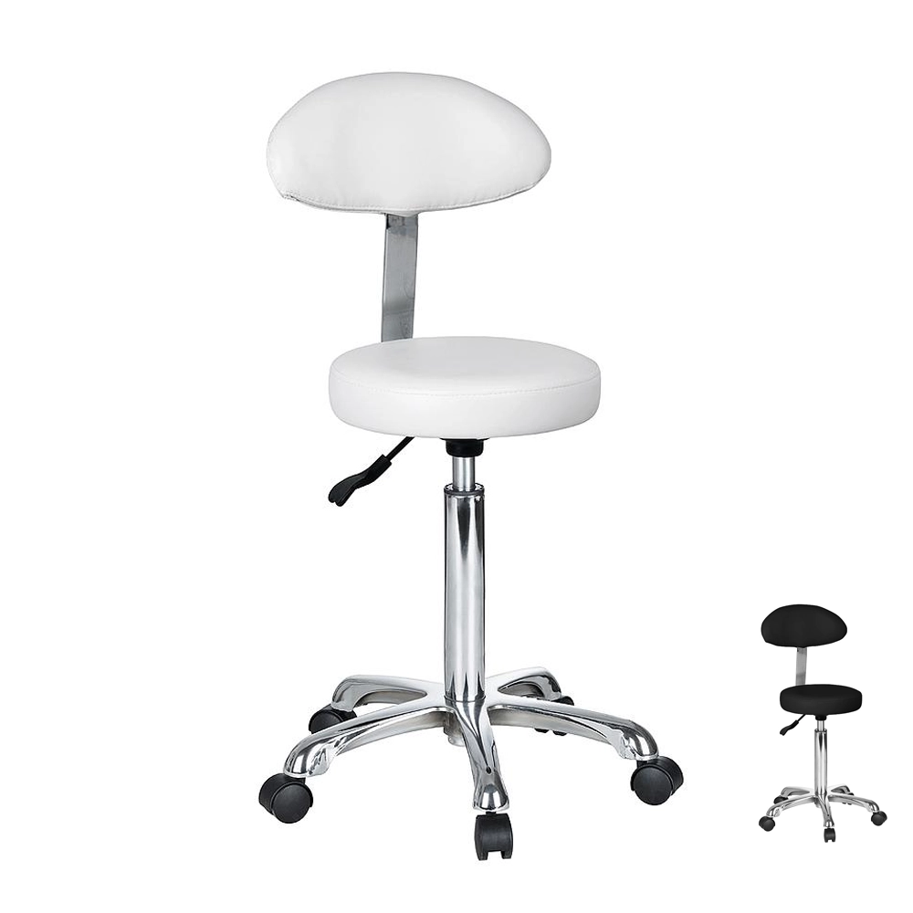 SGABELLO ESTETISTA CON SCHIENALE MANICURE CENTRO ESTETICO WEELKO FAST+
