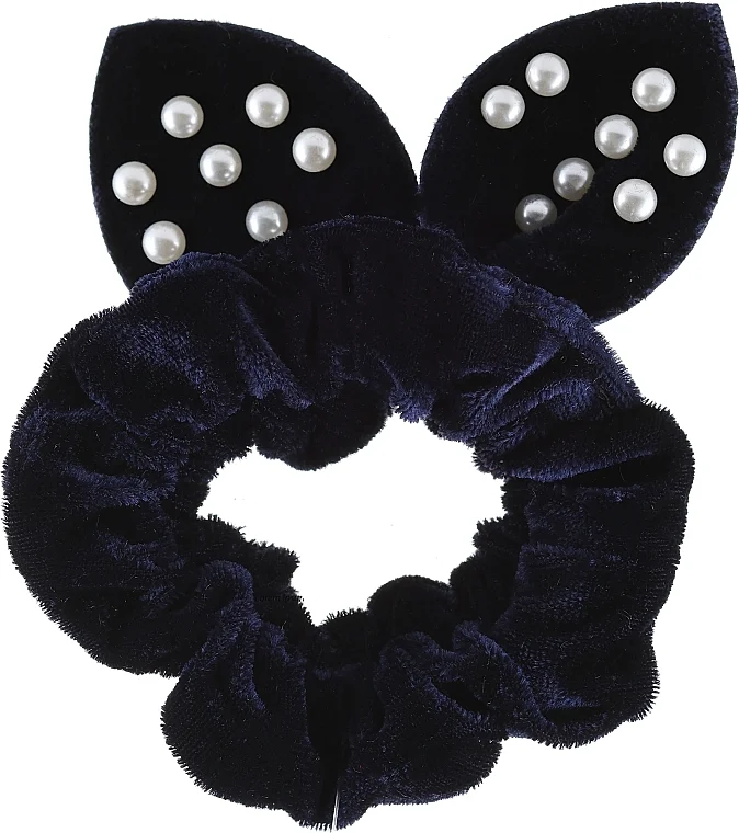 Elastici per capelli "Velvet", 23903, blu scuro, 2 pz