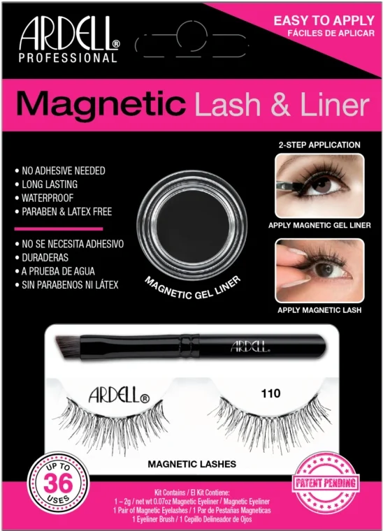 Magnetic Lash & Liner 110 Lash Kit (eye/liner/2g + lashes/2pc+ eyeliner brush/1pc)