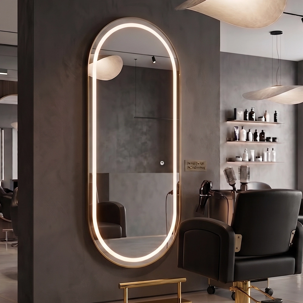 Specchio Specchiera Parrucchiere Touch AURA con Luce LED – Nero o Oro