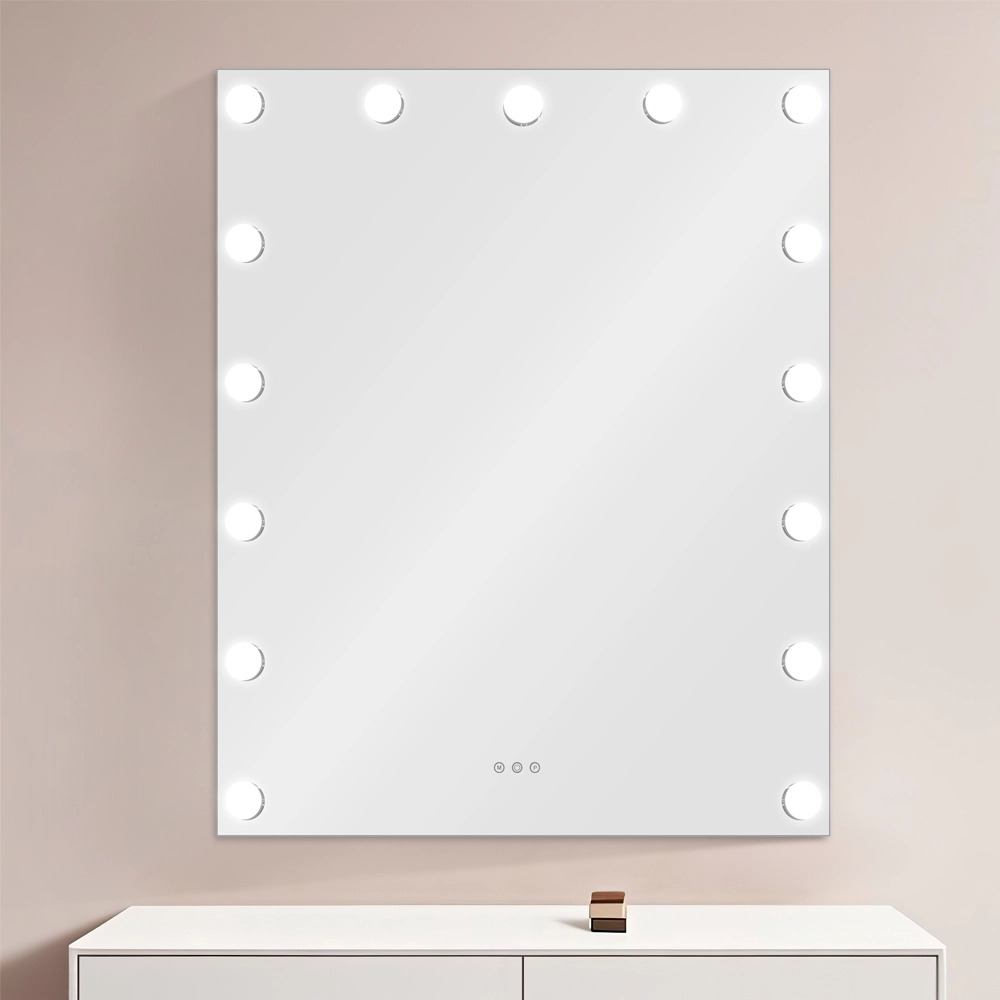 Specchio da Trucco Professionale con 15 Cupole LED – 100×80 cm
