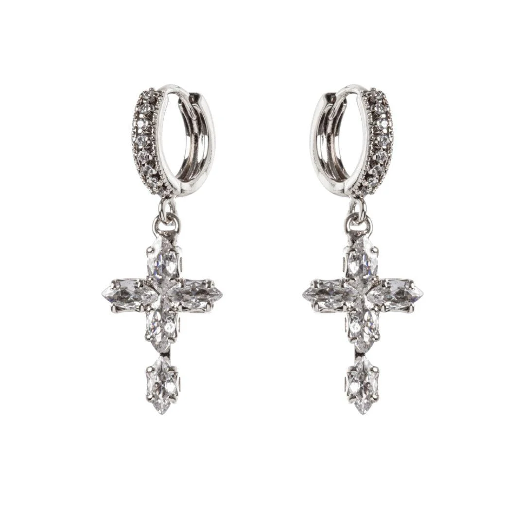 Orecchini Cerchietto e Croce Marquise