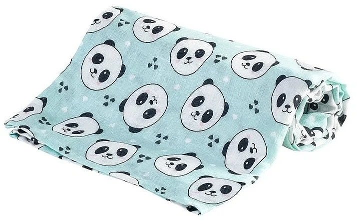 Copertina per bambini in bambù con disegno di panda, 30x30 cm
