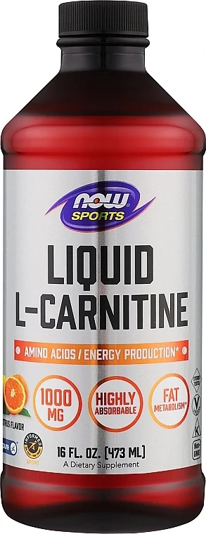 L-carnitina liquida al gusto di arancia, 1000 mg