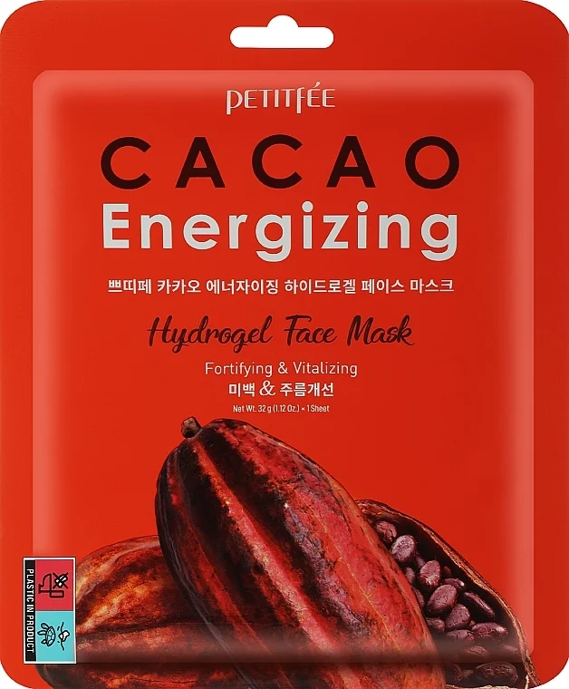 Maschera viso tonificante in idrogel con estratto di cacao