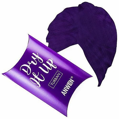Turbante asciugacapelli, viola
